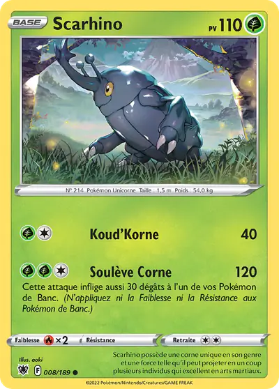 Image de la carte Pokemon Scarhino 008/189