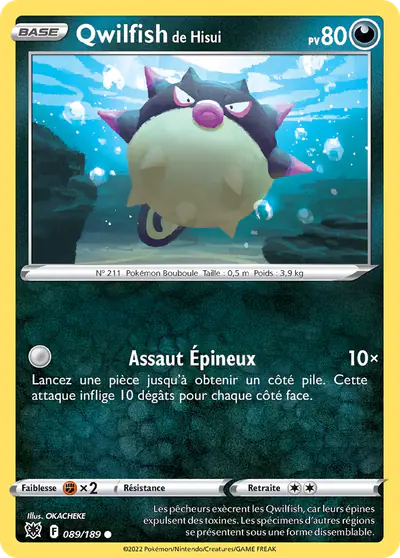 Image de la carte Pokemon Qwilfish de Hisui 089/189