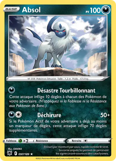 Image de la carte Pokemon Absol 097/189