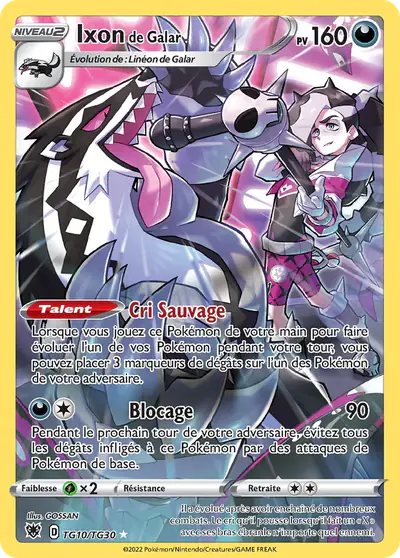 Image de la carte Pokemon Ixon de Galar TG10/189