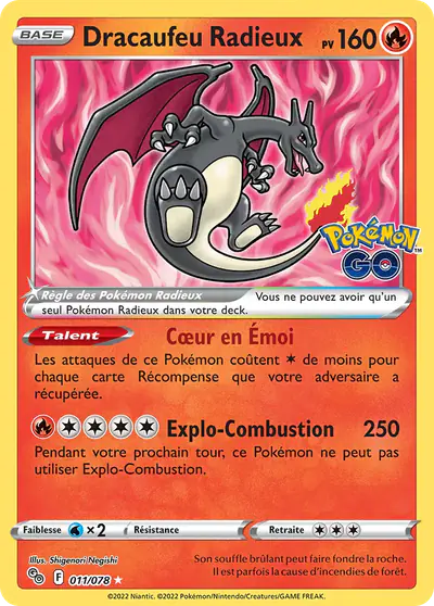 Image de la carte Pokemon Dracaufeu Radieux 011/78