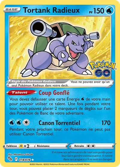 Image de la carte Pokemon Tortank Radieux 018/78