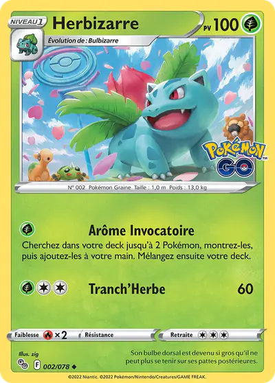 Image de la carte Pokemon Herbizarre 002/78