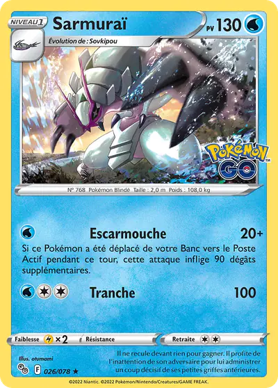 Image de la carte Pokemon Sarmuraï 026/78
