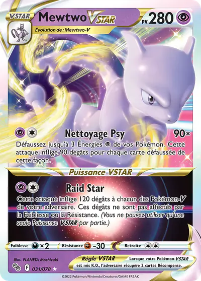 Image de la carte Pokemon Mewtwo VSTAR 031/78