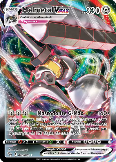 Image de la carte Pokemon Melmetal VMAX 048/78