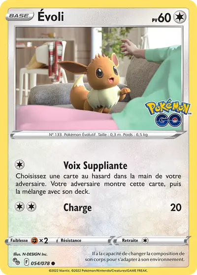 Image de la carte Pokemon Évoli 054/78