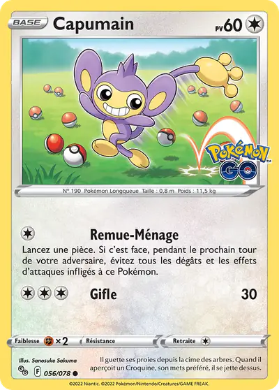 Image de la carte Pokemon Capumain 056/78