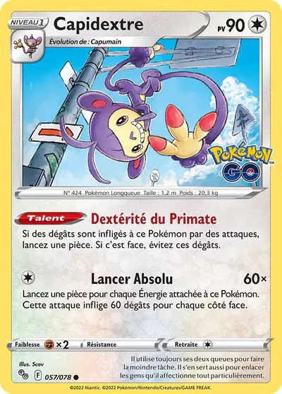 Image de la carte Pokemon Capidextre 057/78
