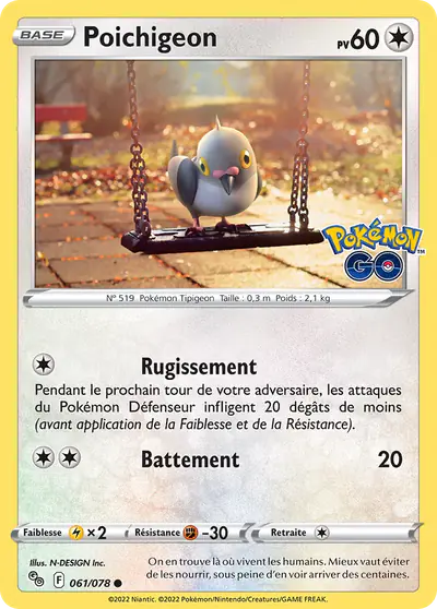 Image de la carte Pokemon Poichigeon 061/78