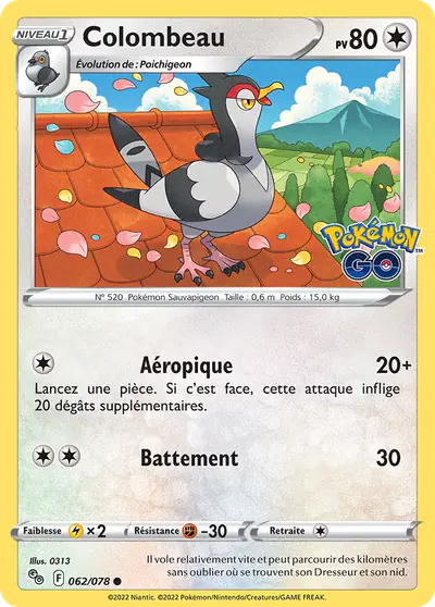 Image de la carte Pokemon Colombeau 062/78