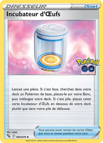 Image de la carte Pokemon Incubateur d'Œufs 066/78