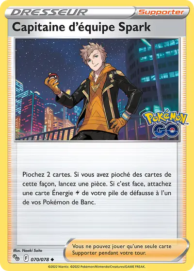 Image de la carte Pokemon Capitaine d'équipe Spark 070/78