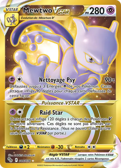 Image de la carte Pokemon Mewtwo VSTAR 086/78