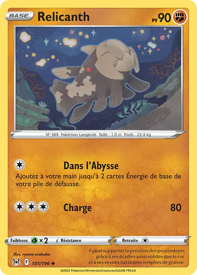 Image de la carte Pokemon Relicanth 101/196