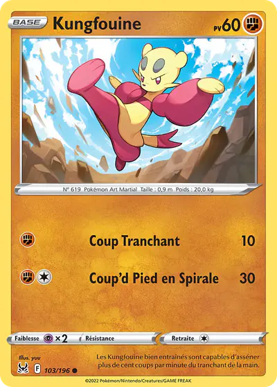 Image de la carte Pokemon Kungfouine 103/196