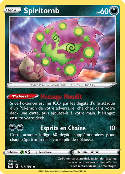 Image de la carte Pokemon Spiritomb 117/196