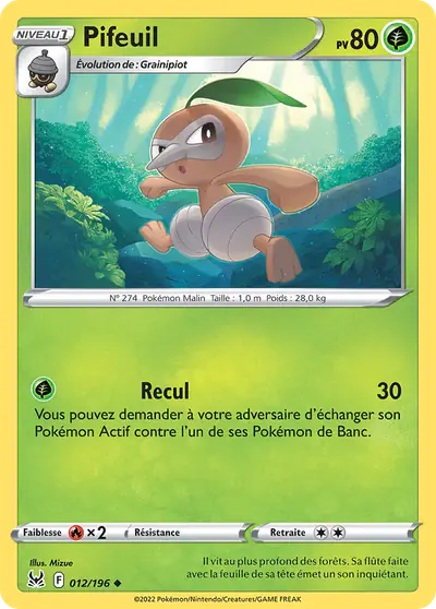 Image de la carte Pokemon Pifeuil 012/196