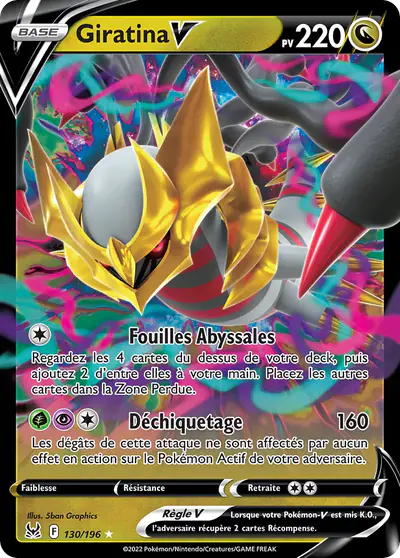 Image de la carte Pokemon Giratina V 130/196