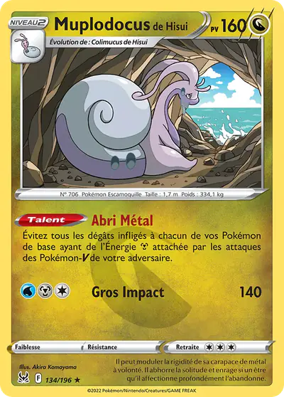 Image de la carte Pokemon Muplodocus de Hisui 134/196