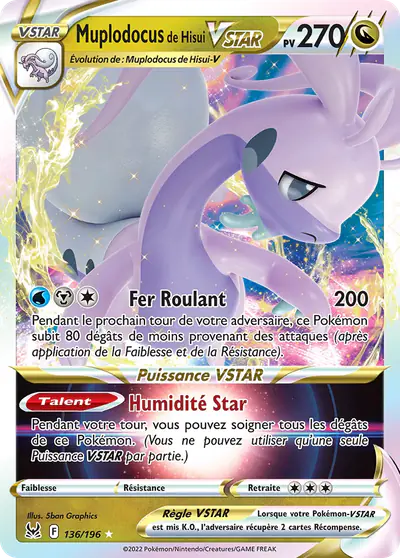 Image de la carte Pokemon Muplodocus de Hisui VSTAR 136/196