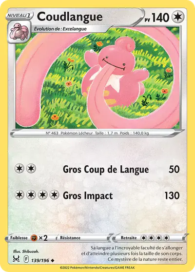 Image de la carte Pokemon Coudlangue 139/196