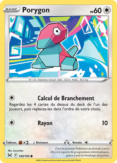 Image de la carte Pokemon Porygon 140/196