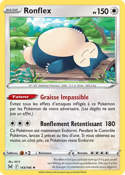 Image de la carte Pokemon Ronflex 143/196
