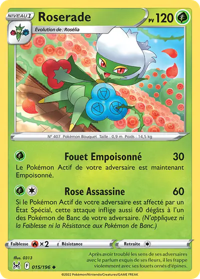 Image de la carte Pokemon Roserade 015/196