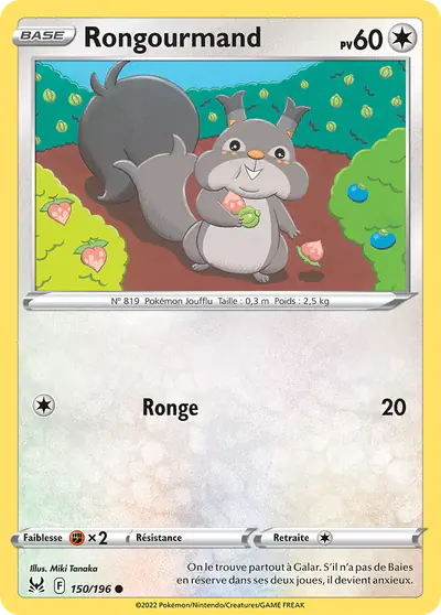 Image de la carte Pokemon Rongourmand 150/196
