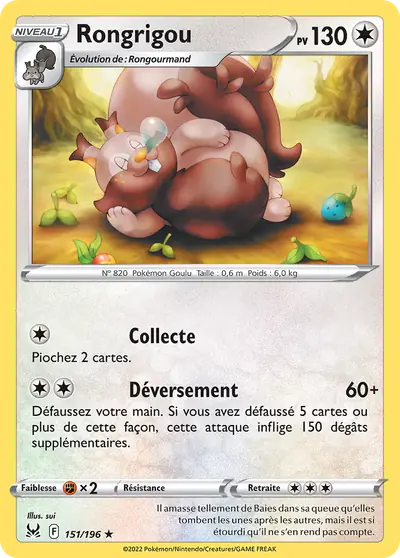 Image de la carte Pokemon Rongrigou 151/196