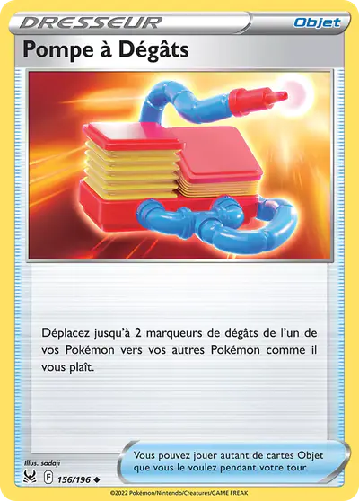 Image de la carte Pokemon Pompe à Dégâts 156/196