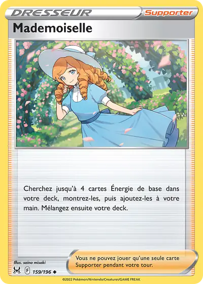Image de la carte Pokemon Mademoiselle 159/196
