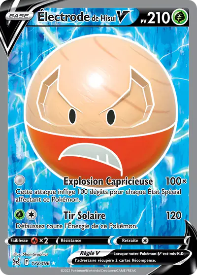 Image de la carte Pokemon Électrode de Hisui V 172/196