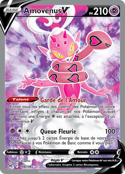Image de la carte Pokemon Amovénus V 178/196