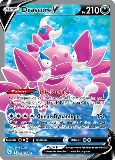 Image de la carte Pokemon Drascore V 182/196