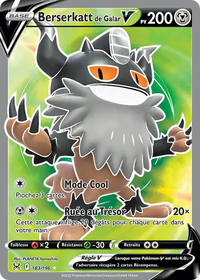 Image de la carte Pokemon Berserkatt de Galar V 183/196