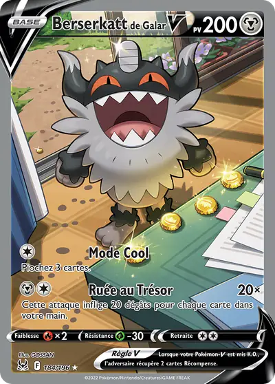 Image de la carte Pokemon Berserkatt de Galar V 184/196