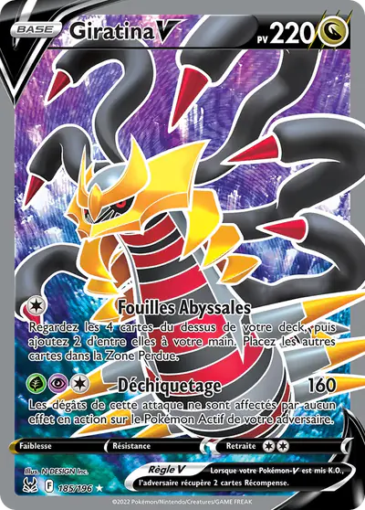 Image de la carte Pokemon Giratina V 185/196