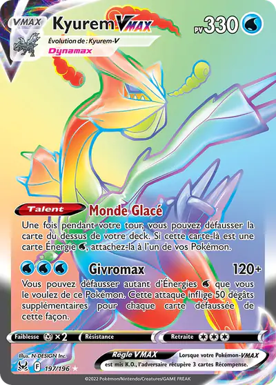 Image de la carte Pokemon Kyurem VMAX 197/196
