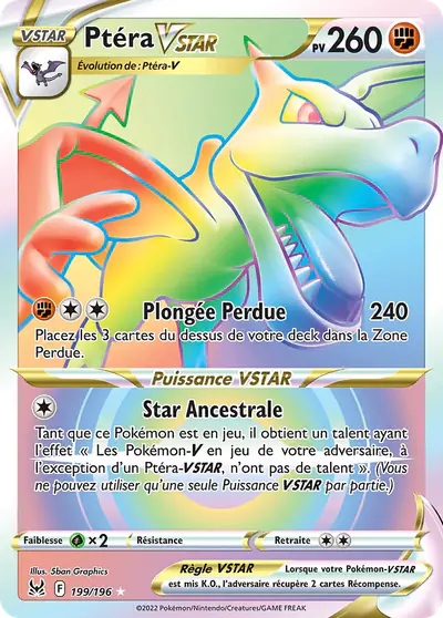 Image de la carte Pokemon Ptéra VSTAR 199/196