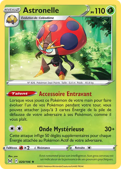 Image de la carte Pokemon Astronelle 020/196
