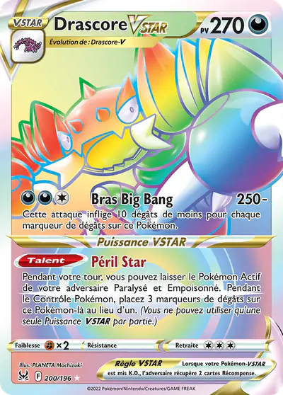Image de la carte Pokemon Drascore VSTAR 200/196