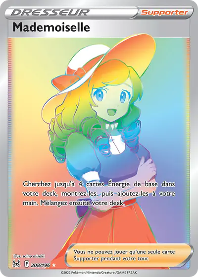 Image de la carte Pokemon Mademoiselle 208/196