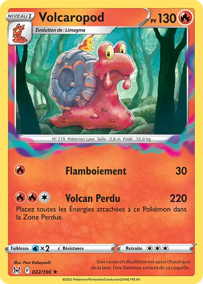 Image de la carte Pokemon Volcaropod 022/196