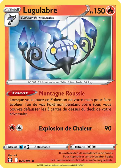 Image de la carte Pokemon Lugulabre 026/196