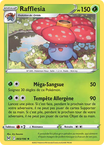 Image de la carte Pokemon Rafflesia 003/196