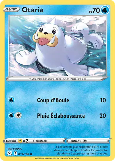 Image de la carte Pokemon Otaria 033/196