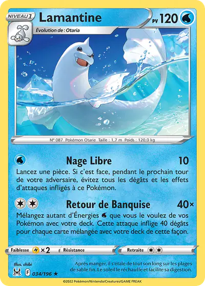 Image de la carte Pokemon Lamantine 034/196