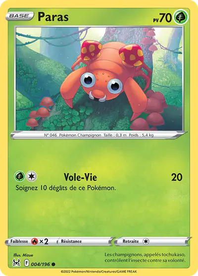 Image de la carte Pokemon Paras 004/196